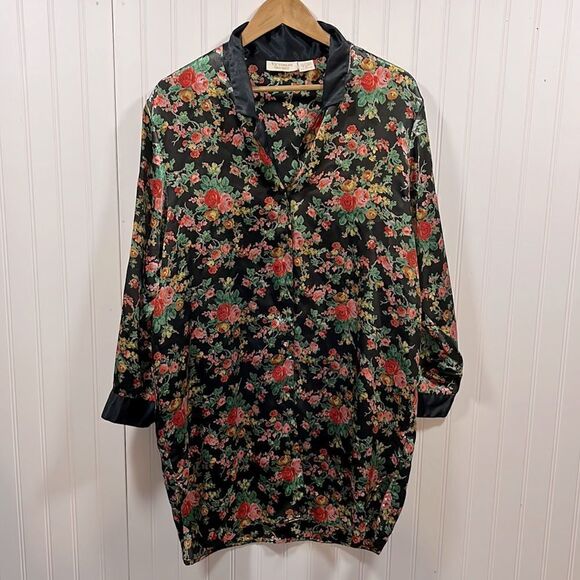 Victoria’s Secret Vintage Gold label floral button up pajama shirt - Picture 1 of 6